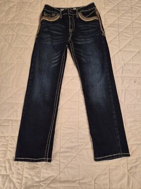 Western Blue- Embroidered Mid-Rise Original Syle Jeans - Size Junior 12